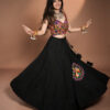 Black - Sleeveless Gamthi Mirror Work Outfit