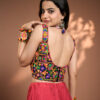 Pink - Sleeveless Gamthi Mirror Work Outfit