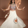 White - Sleeveless Gamthi Mirror Work Outfit