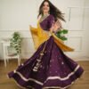 Wine Mirror work Chaniya Choli